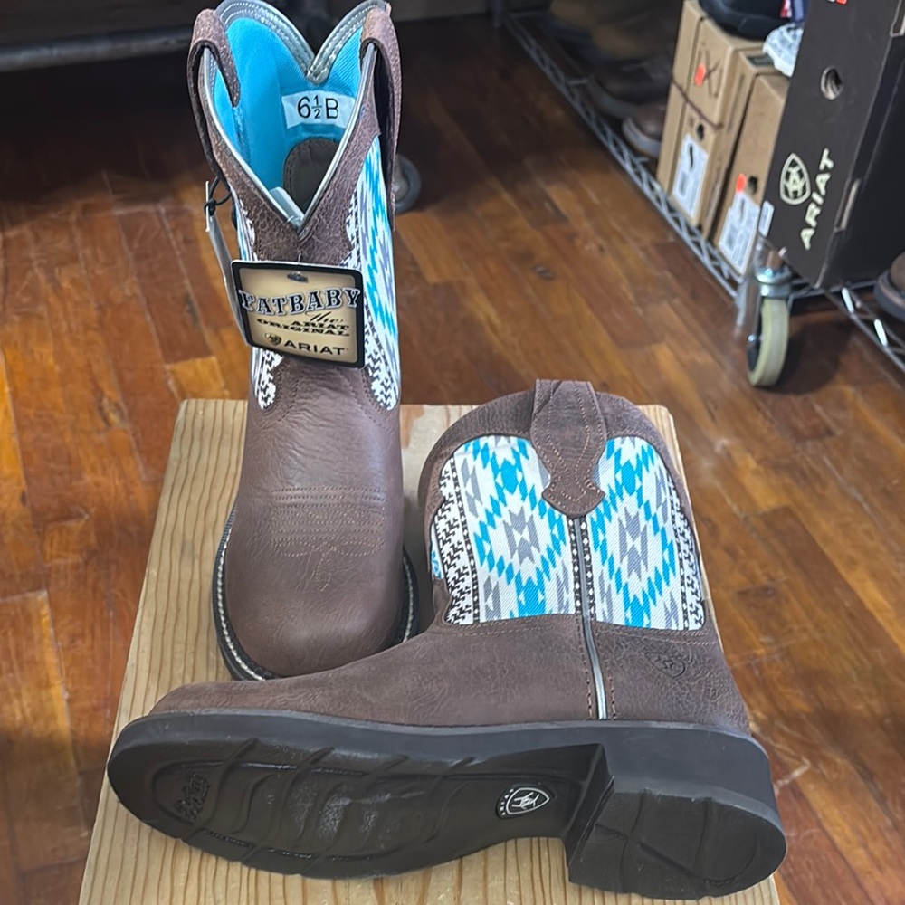Ariat Brown and Turquoise Western Boots